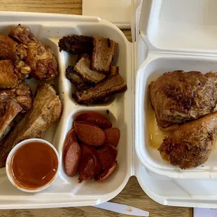 Meat Sampler Platter &amp; Leg and Thigh 1/4 Chicken #familyownedbusiness #blackownedbusiness