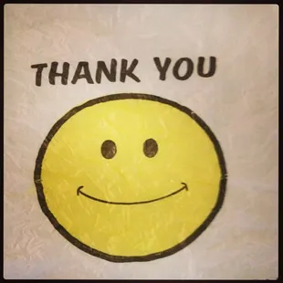 a thank you smiley face