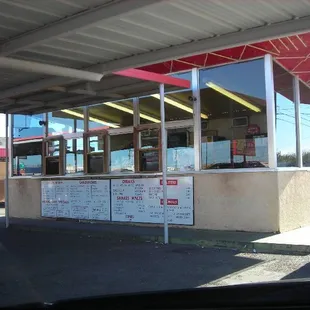 The walk up window and menu