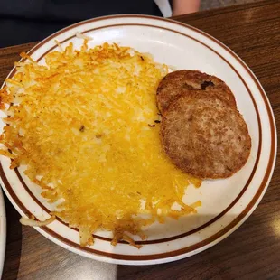 Crispy Hash Browns and Sausage Patties