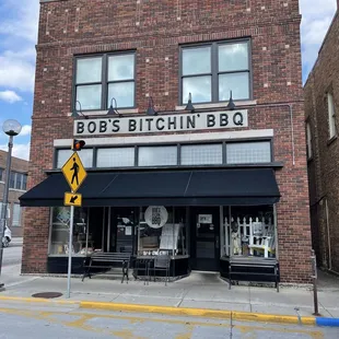 he outside of the building