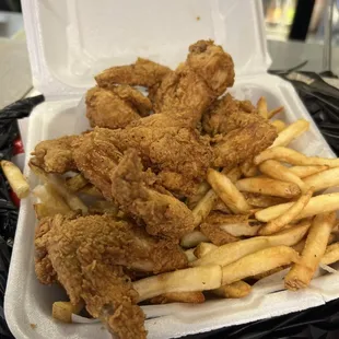 5 wings and fries for only $10.50. Awesome price.