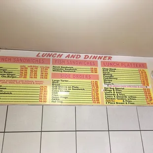 The Menu on the Wall.
