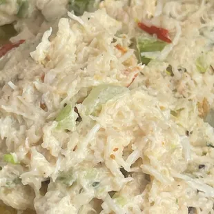 Crab with loads of celery and mayonnaise.