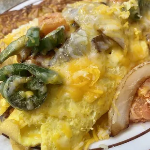 Chorizo Omelette with the works