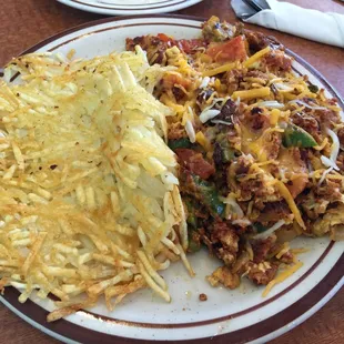 Chorizo and egg rancheros