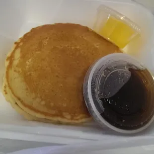 Pancakes they give you butter n syrup