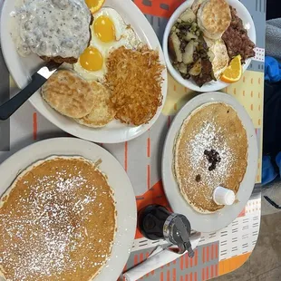 Country Fried Steak &amp; Eggs Breakfast 1 Plain Pancake Breakfast Corned Beef Hash &amp; Eggs Breakfast One Specialty Pancake