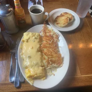 Seafood omelette. I do believe that they used just a pinch too much of bland.