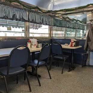 the interior of a diner