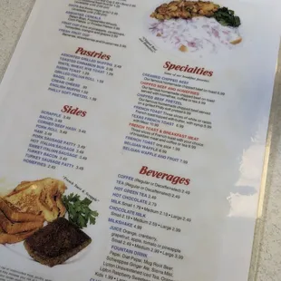 menu