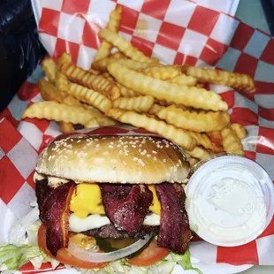 Double bacon cheeseburger combo