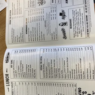 the menu