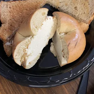 Bagel w/ cream cheese = $1.60