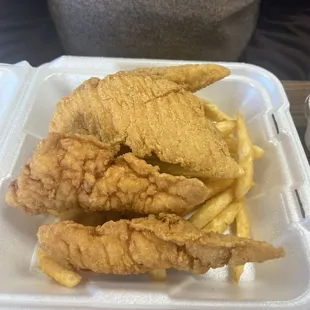 Chicken tenders and fries
