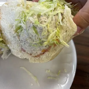 Half of a tuna sandwich