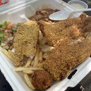 Fish dinner. Nashville hot and regular. DELICIOUS!!