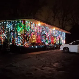 The outside of Bob's Garage at Christmas !