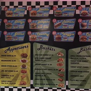 menus and prices