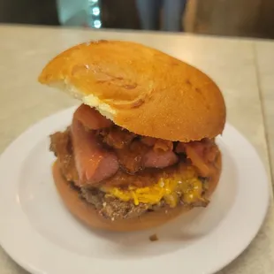 A bacon burger dog