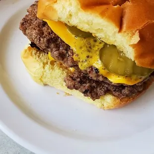 Perfect double cheeseburger