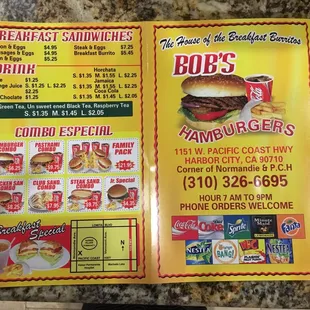 Take out Menu side 1