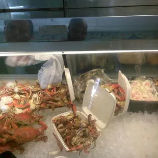 a display of crabs