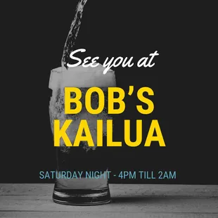 Saturday nights at Bob's