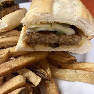 Italian Sausage and fries!