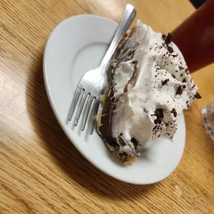 An amazing slice of chocolate pie!