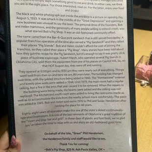 menu