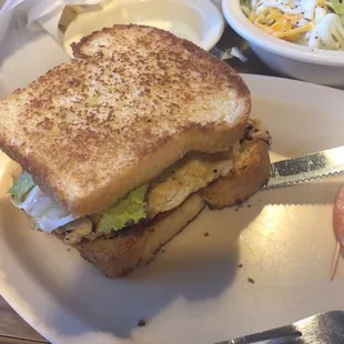 Marinated chicken sandwich- homemade bread