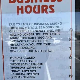 New Hours