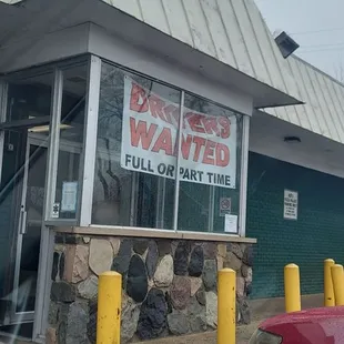 the front of the restaurant