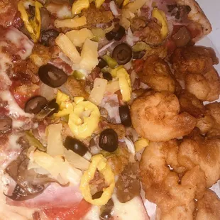 Bob's Supreme Round #7 Bob's Large Pizza and Shrimp Combo