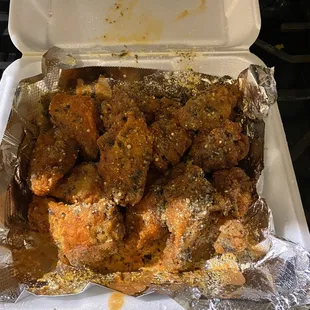 chicken wings in foil