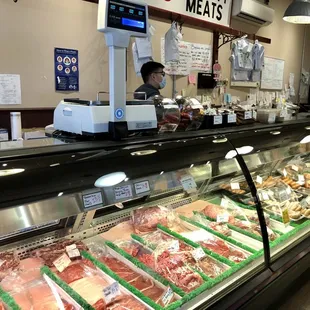 a display of meats