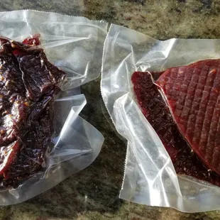 L: Pepper, R: Hawaiian Jerky