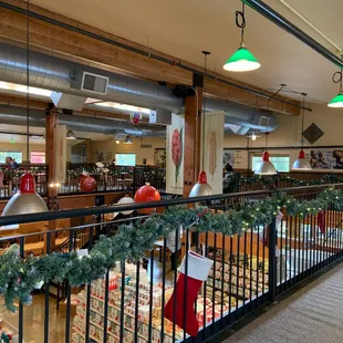 Second floor restaurant tables.