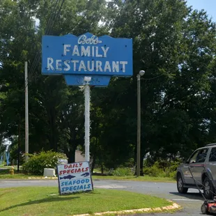 a sign for a family restaurant