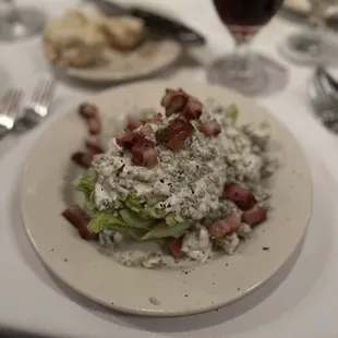 Wedge salad with neuske's bacon. Upgrade the bacon to neuske...totally worth it!