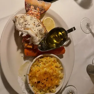 6oz tail with Mac-and-cheese