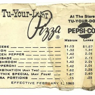 price list