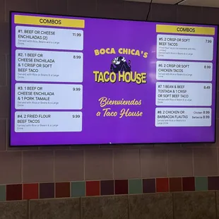 Menu combos