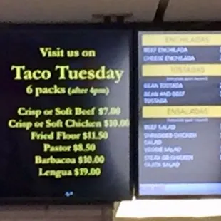 menus and prices