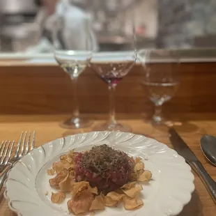 Tartare is pretty, but better to eat next door at Sotto.