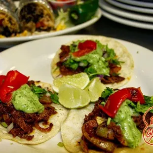 three tacos on a plate