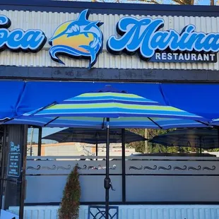 the front of the restaurant