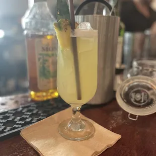 Specially made pineapple tequila drink