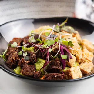a bowl of food on a table